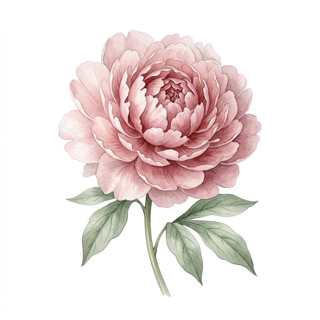 Watercolour illustration of a focal flower